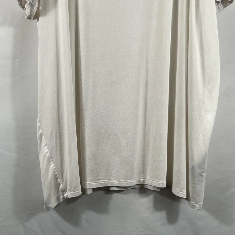 Torrid Eyelet Puff Sleeve Classic Fit Super Soft Scoop Blouse 0820 - Picture 3 of 11